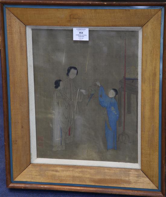 Chinese School, 19th century, 25 x 20cm., later framed and glazed